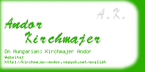 andor kirchmajer business card